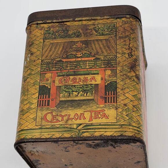 Vintage Choisa Ceylon Tea S.S. Pierce Co. Tin Boston. - Picture 8 of 12